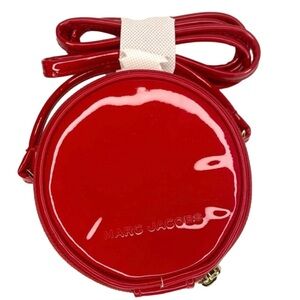 Marc Jacobs Red Patent Leather Round Circle Crossbody Bag Mini Purse NWT